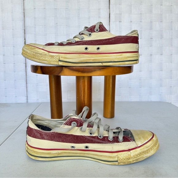 Rare Converse Distressed Aged Look Patriotic Sneakers Mens‎ Size 8 Sz 9.5 Womens - Picture 3 of 8